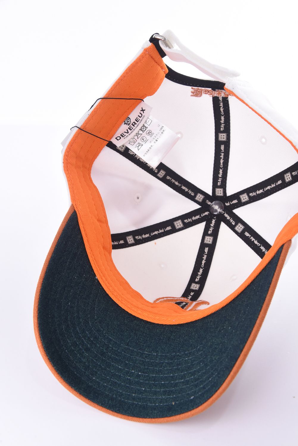 DVRX D Logo Cap / 3Dロゴ刺繍 ベースボールキャップ (ホワイト/オレンジ)