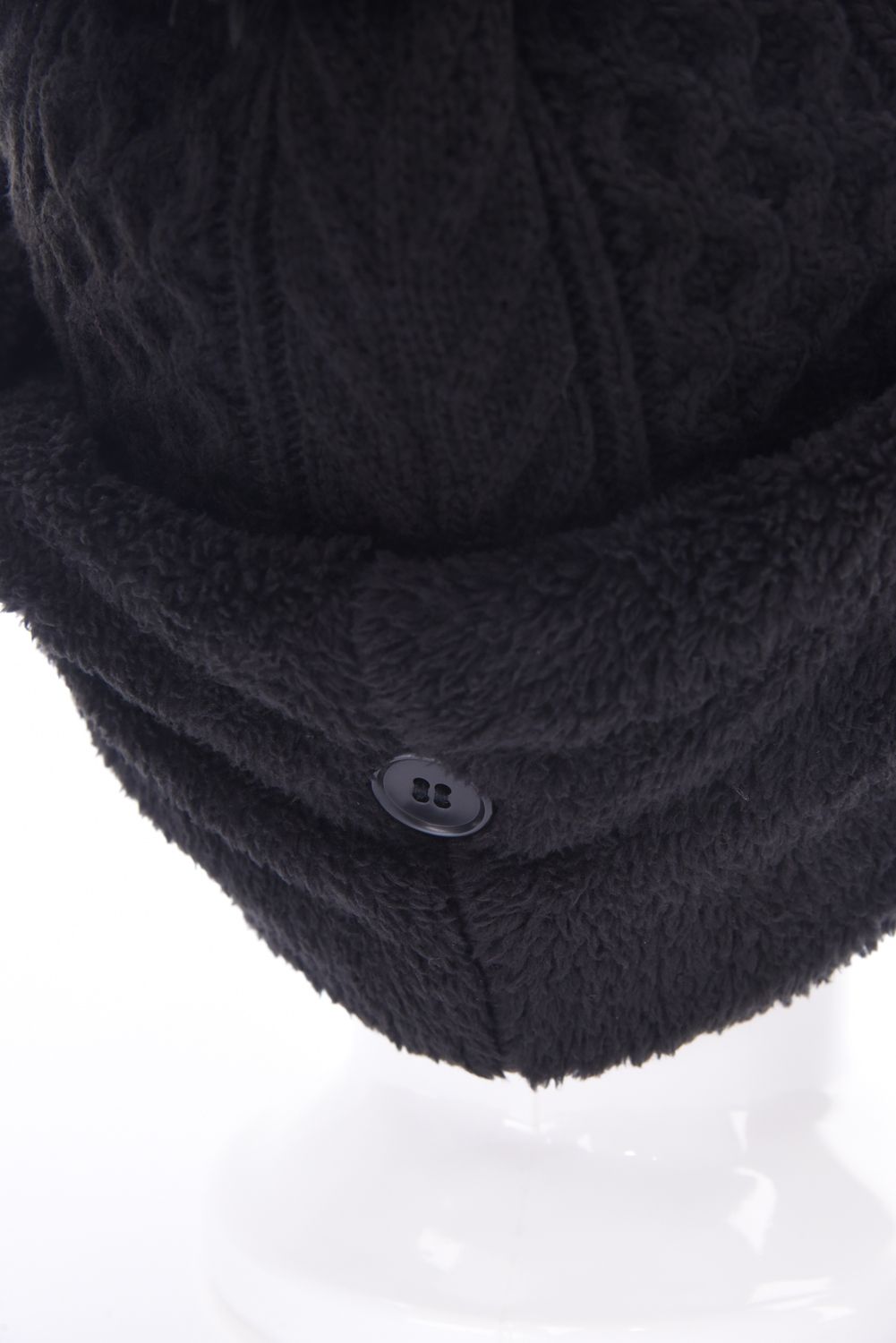 VISOR KNIT CAP / バイザー ニットキャップ（ネックウォーマー付き） (ブラック)