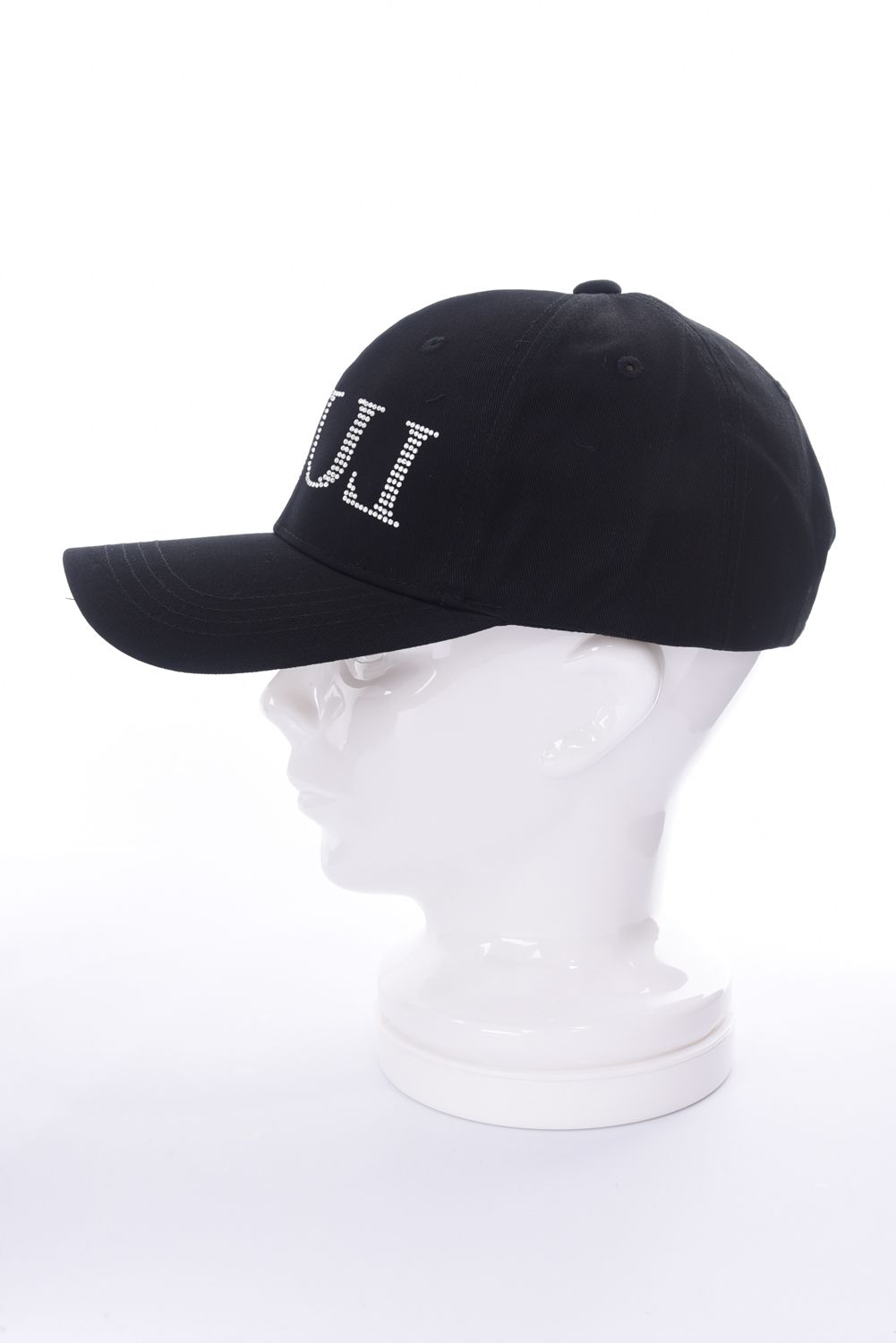 SIDE LOGO CAP / ラインストーンロゴ 6パネルキャップ  (ブラック)