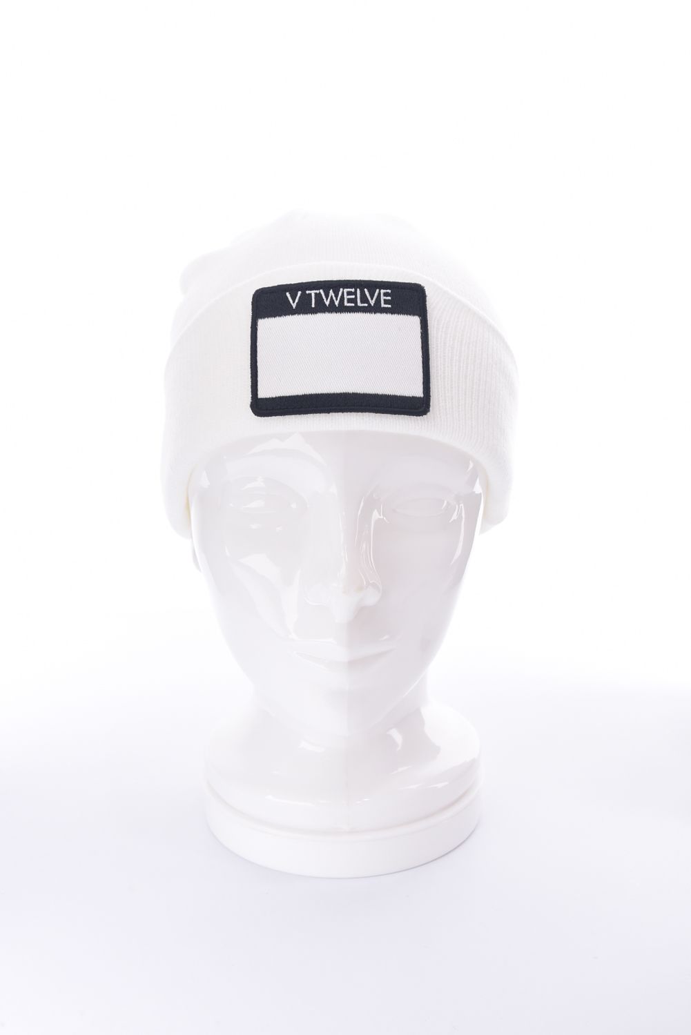 HELLO KNIT CAP / ネームタグワッペン ニットキャップ (ホワイト)