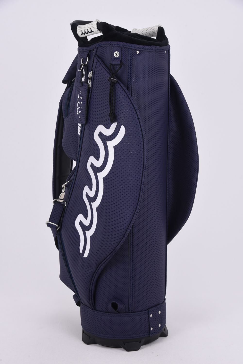 【26SS】【銀行振込・代金引換不可】【返品・交換不可】 CADDY BAG & HEAD COVER / パンチングエシカルレザー カートタイプ キャディバッグ&ヘッドカバーセット (ネイビー)