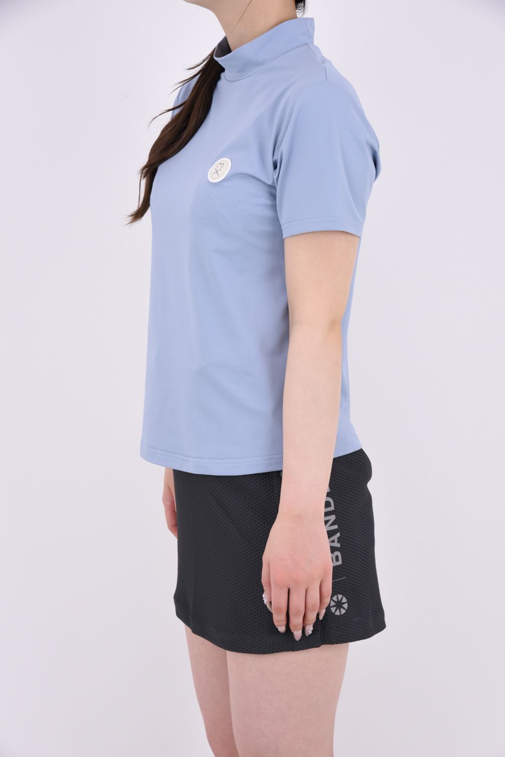 【ポイント10倍】 【26SS】【レディース】 DOT MESH MOCK TEE / ドットメッシュ モックネックTシャツ (ブルーグレー)
