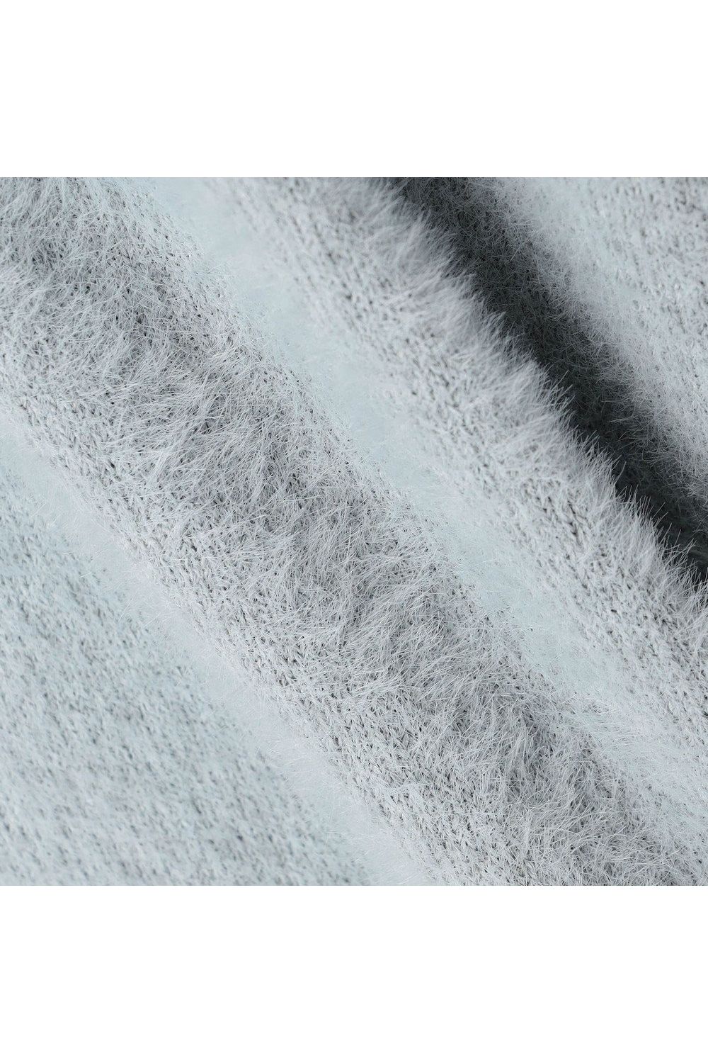 【26AW】 MEN’S SHAGGY KNIT TURTLENECK / ブランドロゴ タートルネック シャギーニット (サックス)