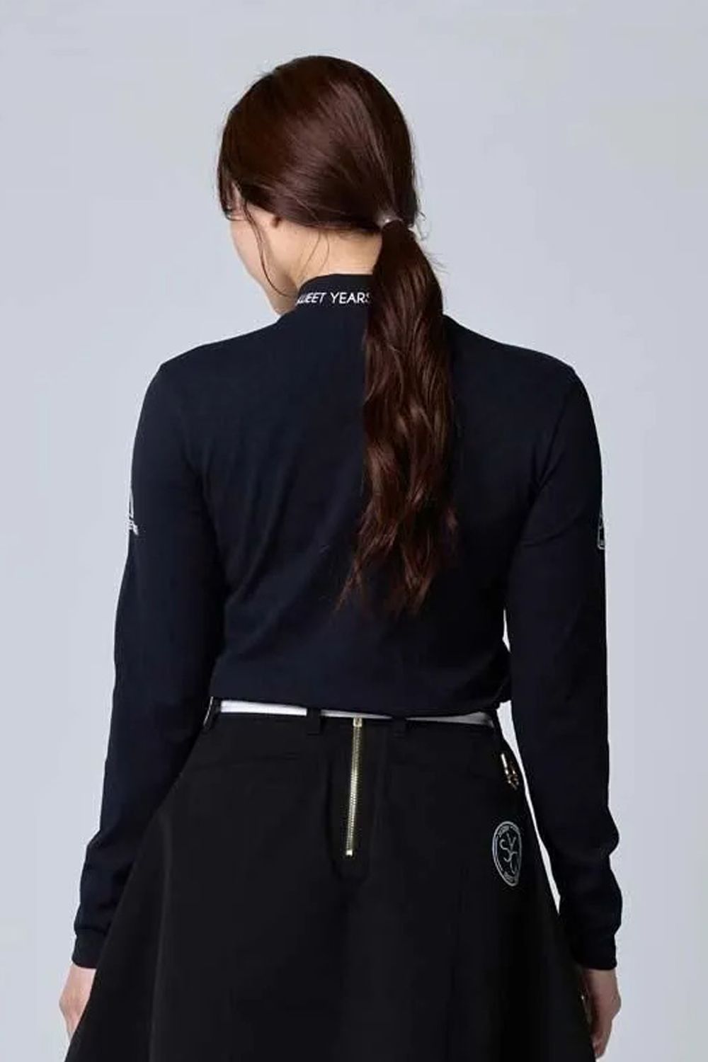 【26AW】【レディース】 RENEWSWING MOCK SHIRTS / ワッフル生地 ロングスリーブ モックネックシャツ (ブラック)*