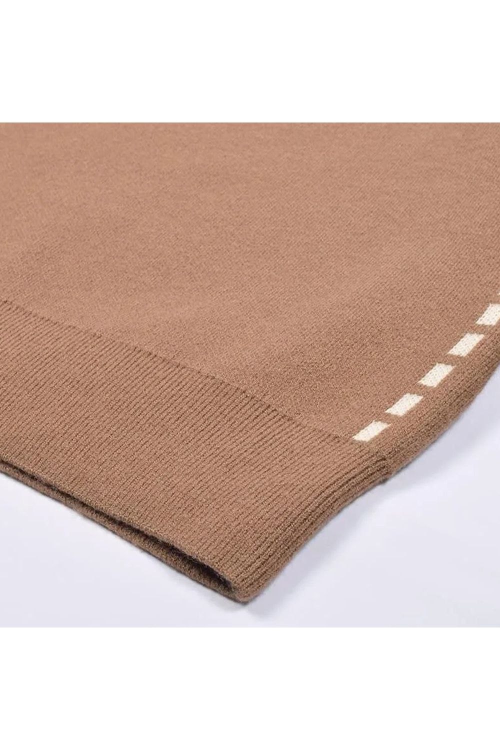 【26AW】【レディース】 STITCHING LINE KNIT / ステッチングライン クルーネックニット (ブラウン)*