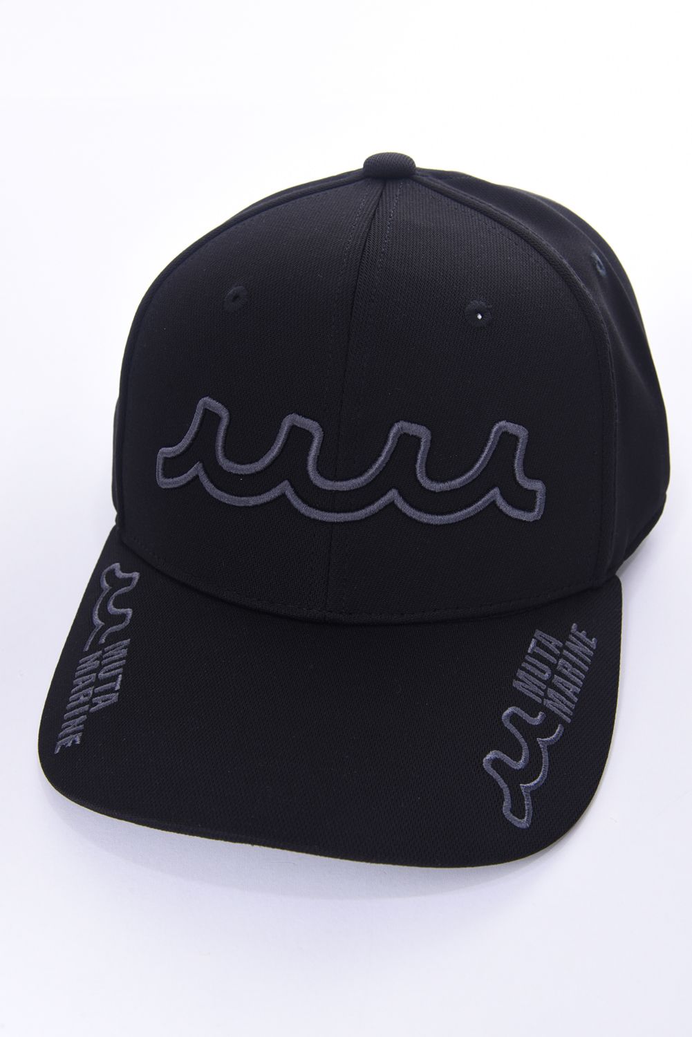 muta - WAVE BRIM LOGO CAP / ブリムロゴ 刺繍 キャップ ブラック 