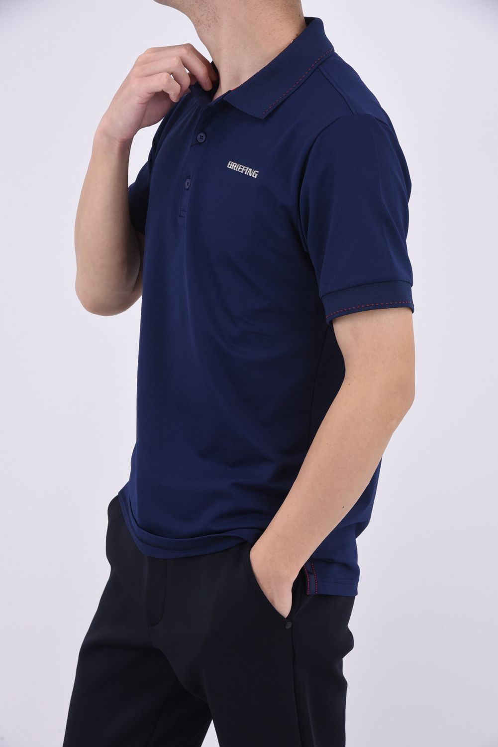 BRIEFING - MENS BASIC POLO / ロゴ ベーシックポロシャツ