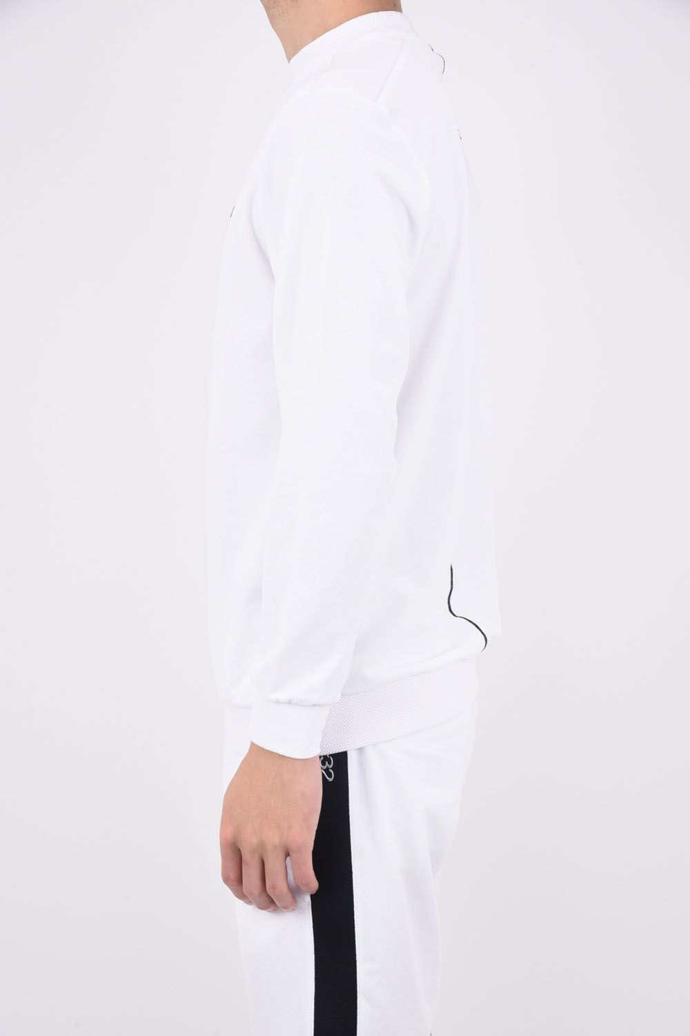 【ABSOLUTE】 CARVICO PANTELLERIA CREW / ロゴ カルビコ ストレッチ ロングスリーブ モックネック Tシャツ (ホワイト)