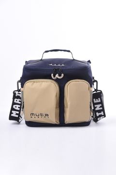 COOLER BAG / ブランドロゴ ショルダーストラップ付き クーラーバッグ ネイビー/ベージュ