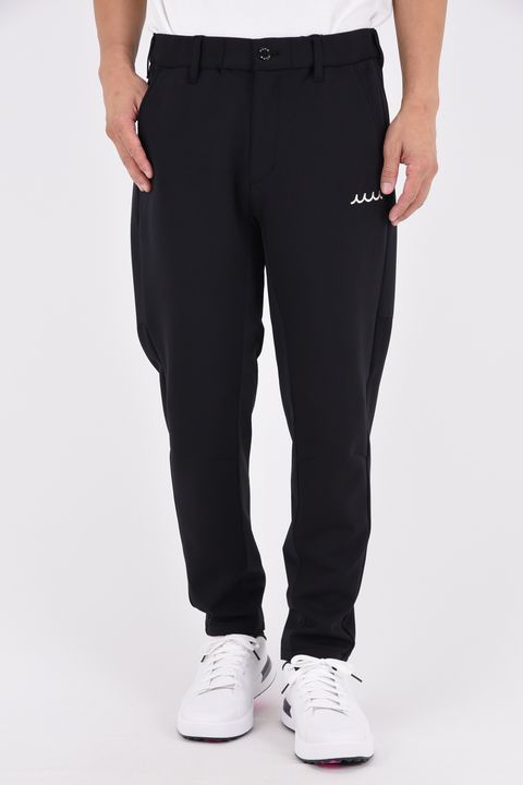 【26AW】 BI-FABRIC TRAINING PANTS / ダンボールニット 異素材切り替え トレーニングロングパンツ (ブラック)