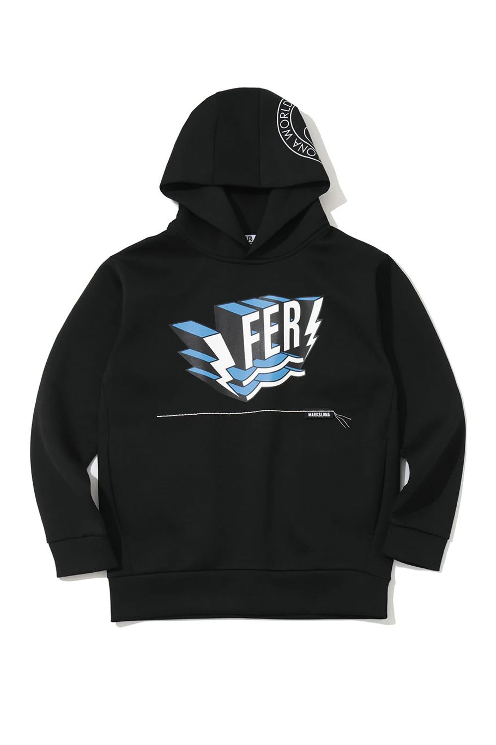 【26SS】【FER COLLECTION】 SWAG LOGO RELAX SPONGE HOODIE / ダンボールニット 3Dロゴ オーバーサイズ プルオーバーフーディー (ブラック)