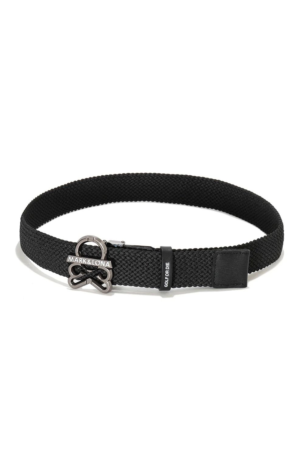【26AW】 EL. STRETCH MESH BELT / オリジナルスカルバックル メッシュベルト (ブラック)