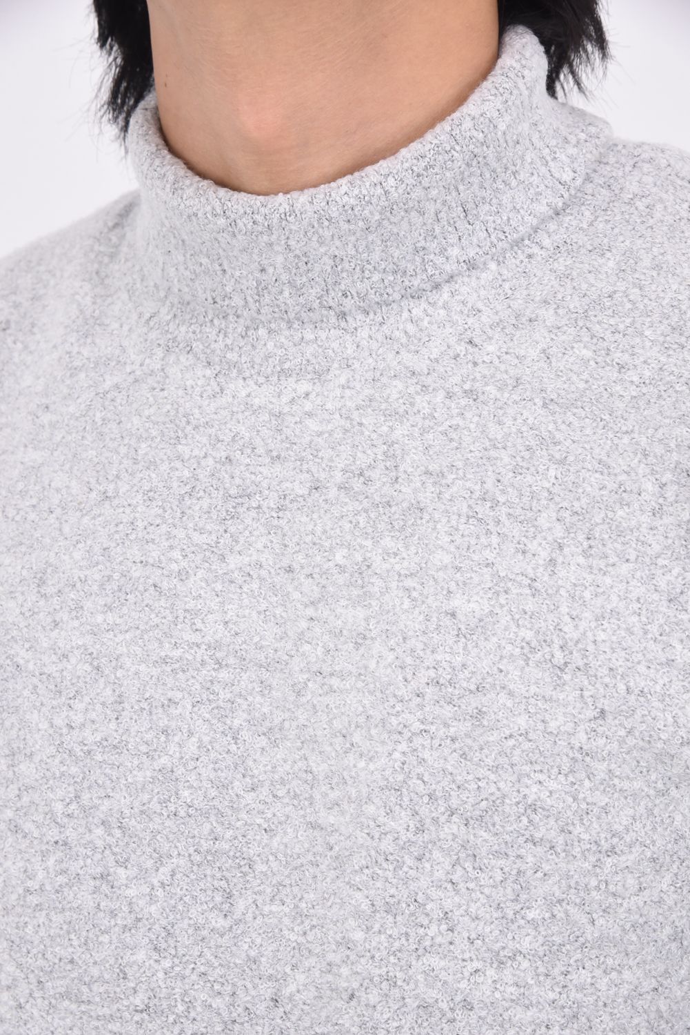 【25AW】MEN'S MS BOUCLE YARN TURTLENECK KNIT / ブークレヤーン タートルネックニット (グレー)
