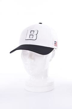 【26AW】 MEN’S 2-TONE INITIAL CAP / バイカラー ブランドイニシャル刺繍 キャップ (ホワイト)