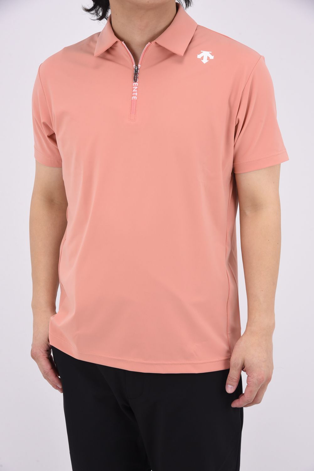DESCENTE GOLF - 【25SS】 ハーフジップ半袖シャツ (ピンク