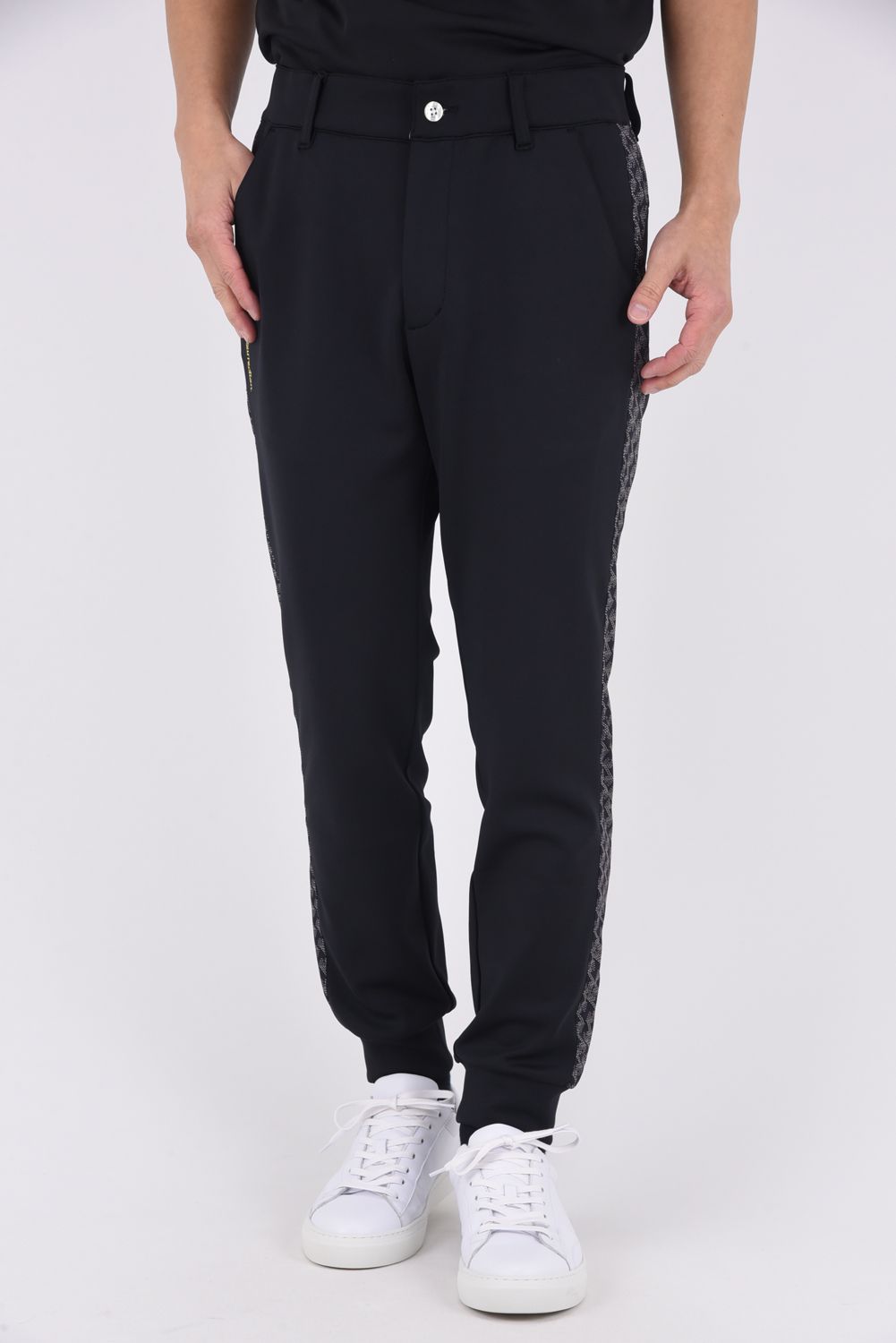 【26SS】 GM SIDE LINE RIB PANTS / モノトーンシリーズ サイドライン リブパンツ (ブラック)*