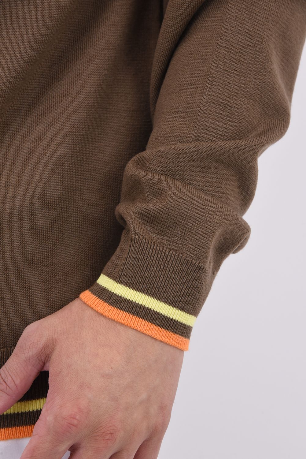 【2025AW】 QUADRO SILKY WOOL SWEATER / ウール100% ブランクスカル クルーネックニット (ブラウン)