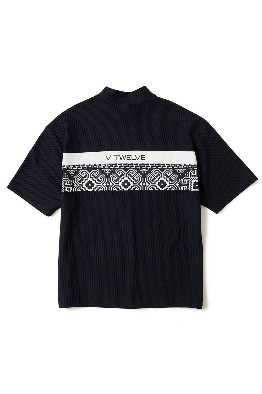 【26SS】 BAN COMFO MOCK / ワッフル生地 バンダナ柄 モックネックTシャツ (ブラック)