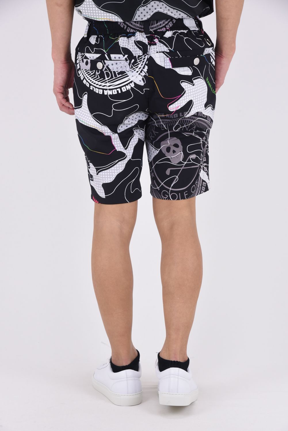 【2026SS 木村拓哉さん着用 VOL.4】 AXON CAMO PERFORMANCE SHORTS / 軽量ナイロンタフタ カモフラージュプリント ショートパンツ (ブラック)