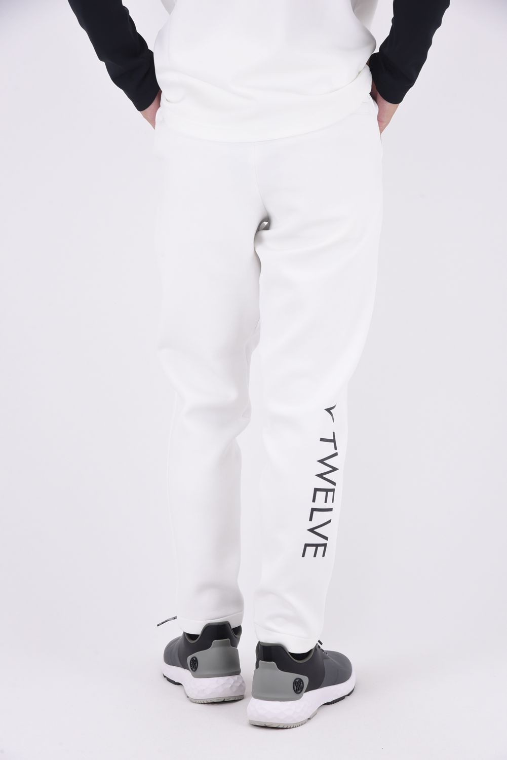 SHOT PANTS / ダンボールニット ストレッチ ロングパンツ (ホワイト)