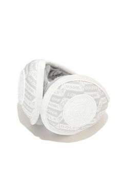 DÉPÊCHE ECO FUR EARMUFFS / エコファー ジオメトリックパターン イヤーマフ (ホワイト)