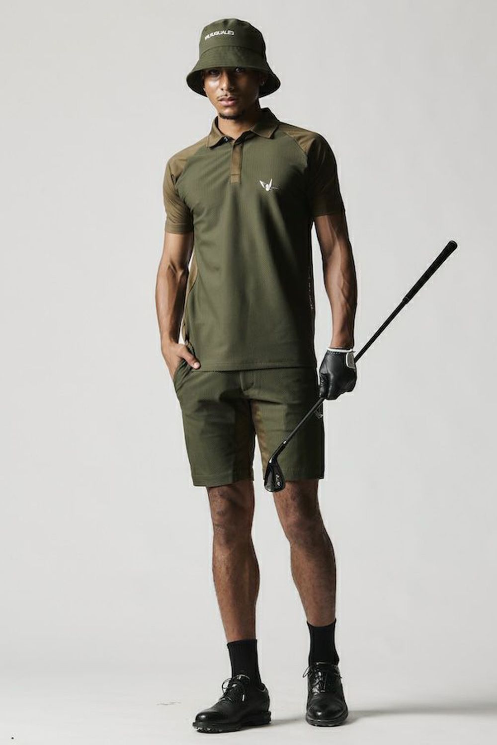 【25SS】 113 GOLF MESH SHORTS / ROICA素材 メッシュ ショートパンツ (カーキ)