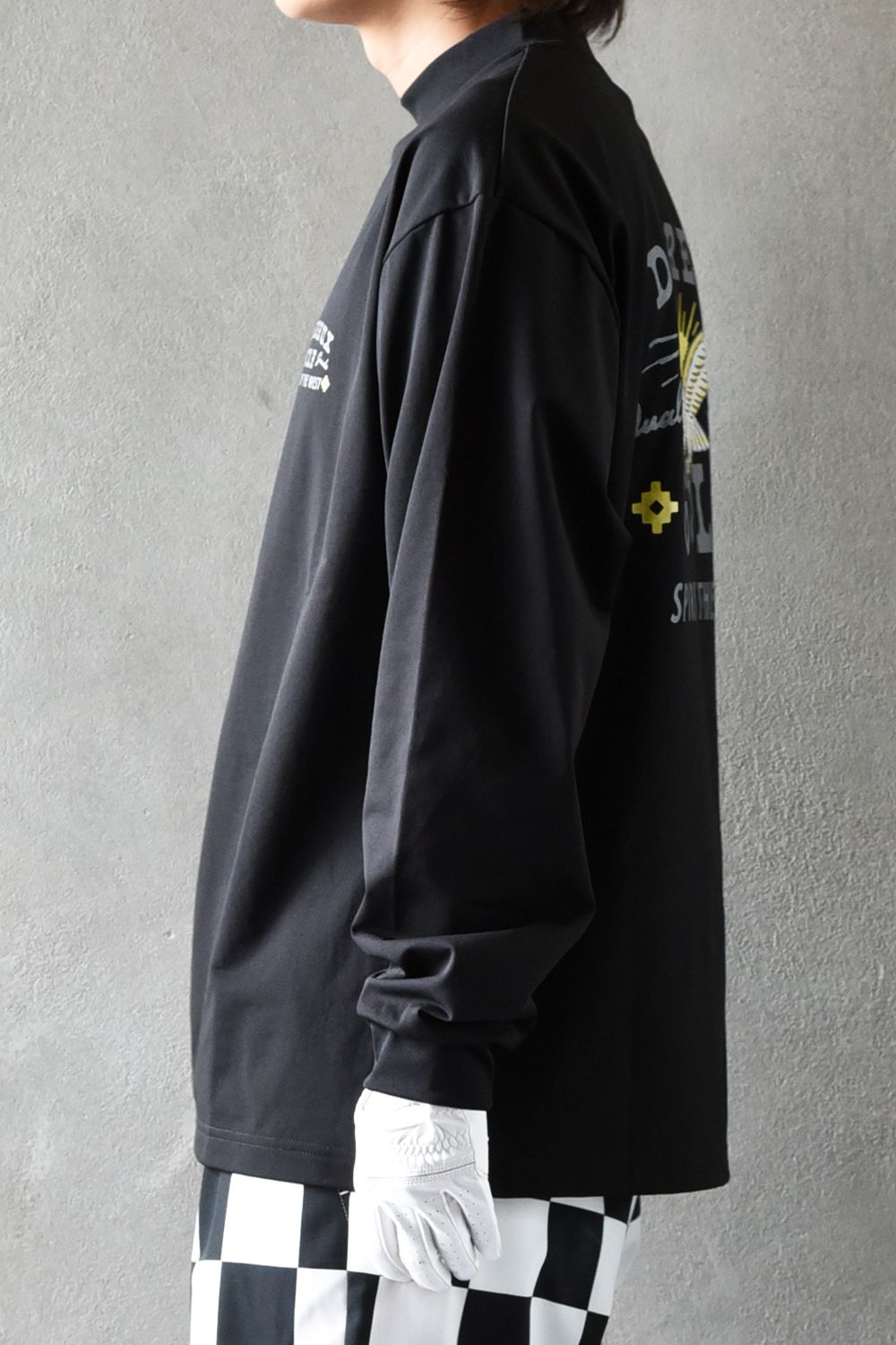 【26AW】 DVG spirit of the West MOCK TEE / バックプリント 長袖モックネックTシャツ (ブラック)