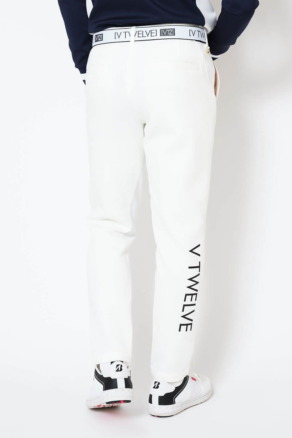 SHOT PANTS / ダンボールニット ストレッチ ロングパンツ (ホワイト)