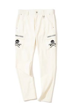 【26AW】 FRACTUR UTYLITY PANTS / ナイロンタフタ アイアンスカルプリント ストレッチロングパンツ (ホワイト)