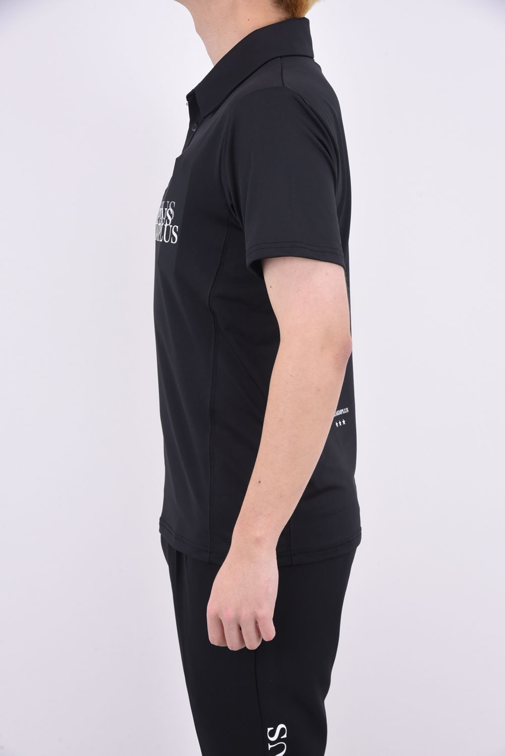 CONTINUOUS PATTERN POLO SHIRTS / コンティニュアス ロゴ 半袖ポロシャツ (ブラック)