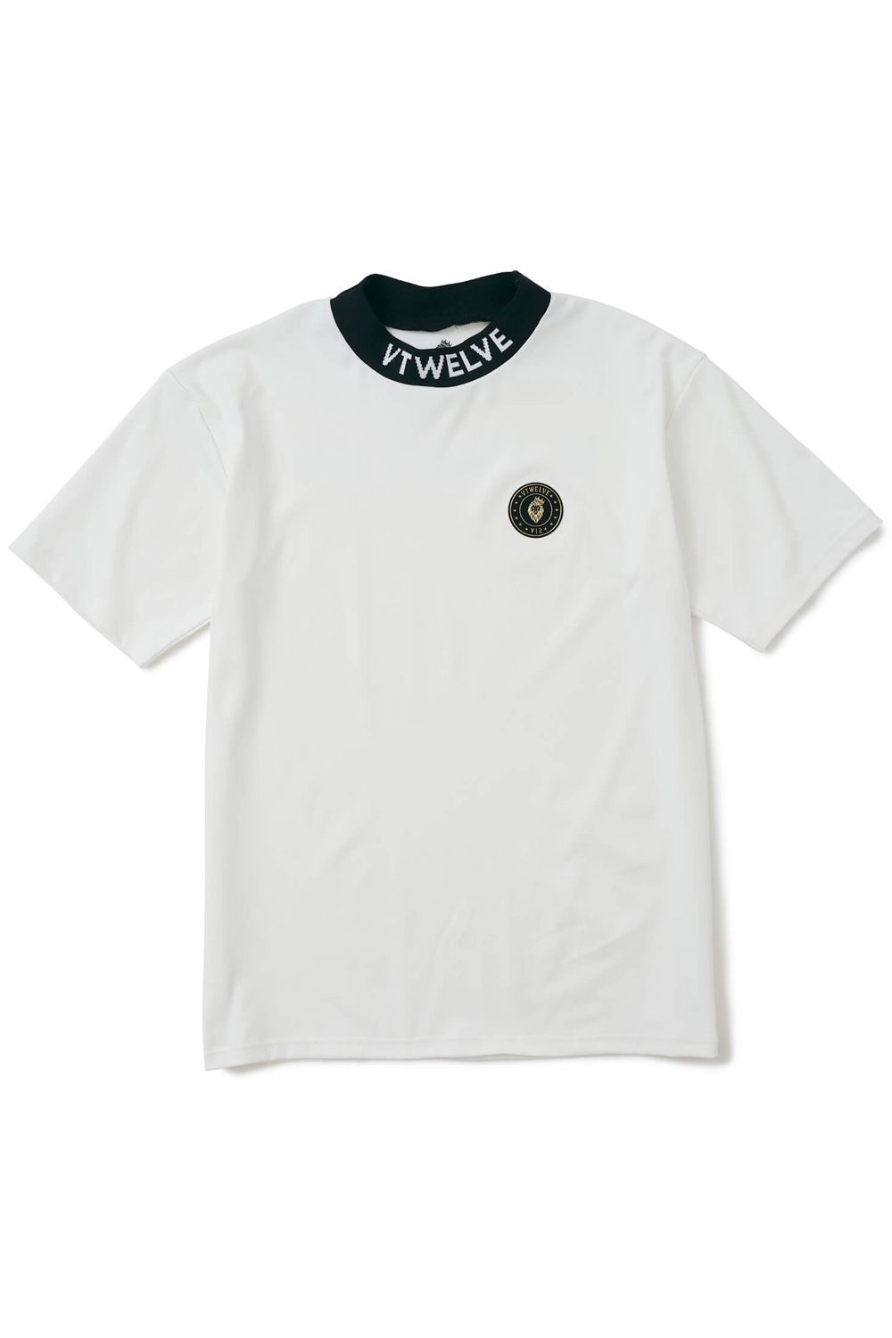 JAQUARD NECK MOCK / ジャカード モックネック Tシャツ ホワイト - S