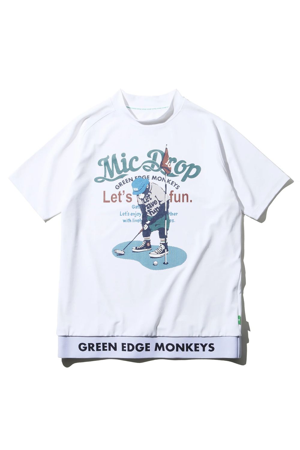 【26SS】 RIBBED HEM MOCK NECK / モンキーデザインプリント ヘムリブ モックネックTシャツ (ホワイト)
