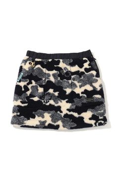 【2026AW KARINAさん着用】【レディース】 MERCURY CAMO BOA FLEECE SKIRT / カモフラジャカード ボアフリース 中綿入りスカート (インナーパンツ付き) (ネイビー)