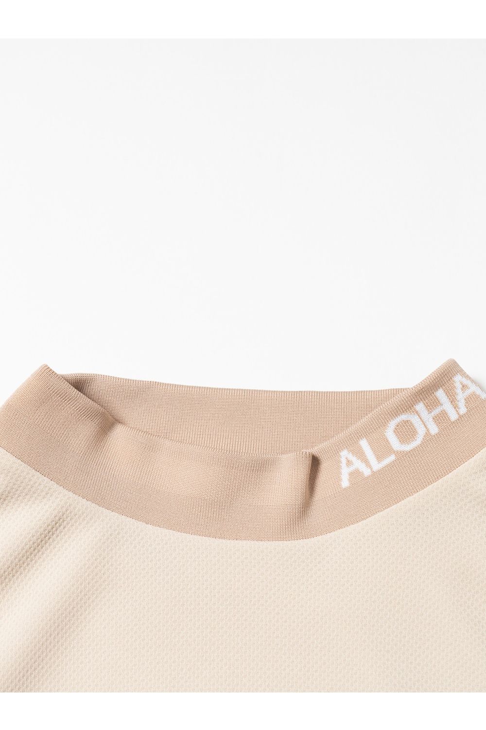 【2026SS】 JQ Ribbed Mockneck S/S(EXELLENCE) / ブランドロゴ 裾リブ ハーフスリーブ モックネックTシャツ (ベージュ) (4月入荷予定)