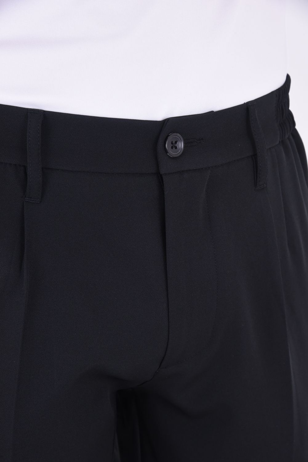 【春夏仕様】BASIC LOGO PANTS / ベーシックロゴ ストレッチ ロングパンツ (ブラックホワイトロゴ)