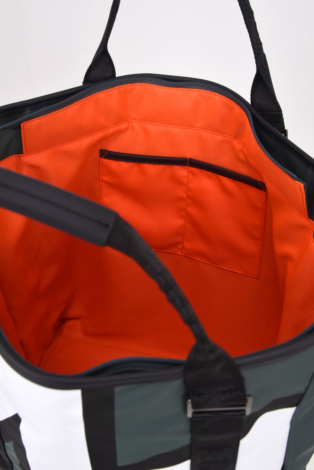 BIG TOTE BAG / ナイロン ビッグロゴ BIGトートバッグ (ショルダーストラップ付き) (グリーン)