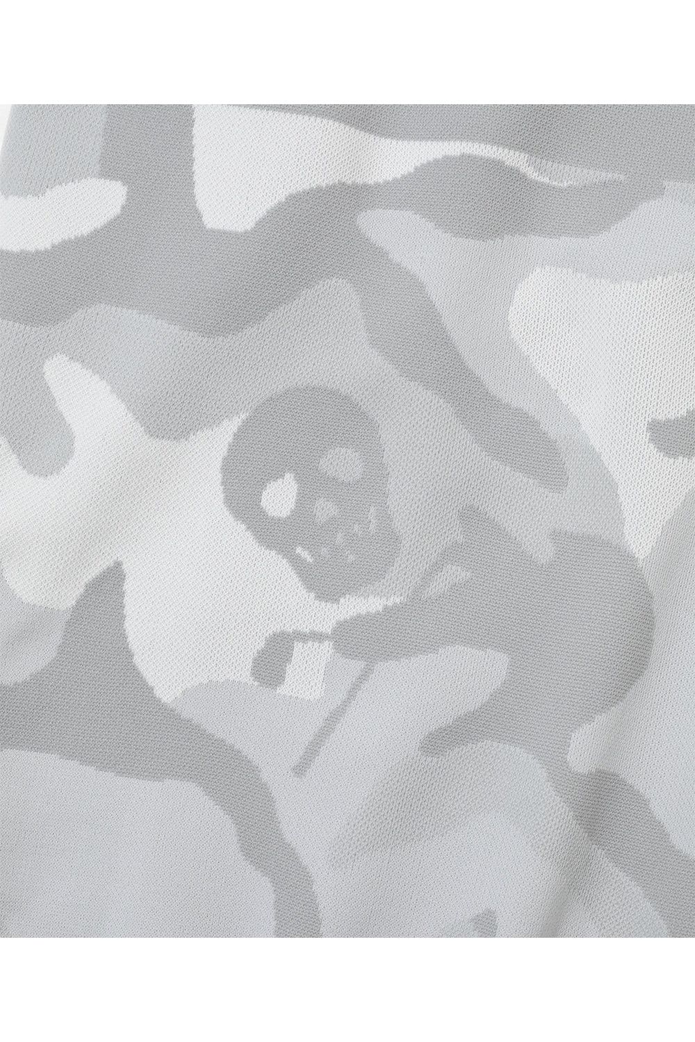 【26SS】 GAUGE BACK PANEL CAMOUFLAGE CREW / オリジナルカモジャカード ブランドロゴ クルーネックニット (ホワイト)