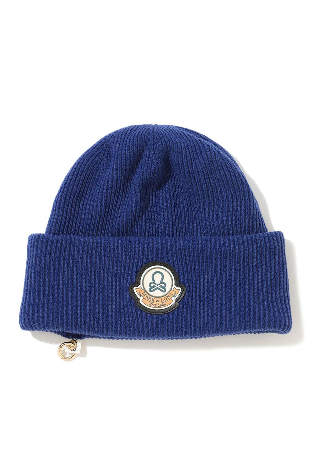 EVER WHOLE GARMENT MERINO BEANIE / ブランクスカルワッペン カラビナ付き ワッチキャップ (ブルー)