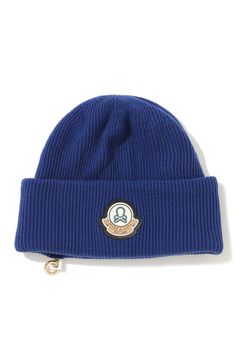 EVER WHOLE GARMENT MERINO BEANIE / ブランクスカルワッペン カラビナ付き ワッチキャップ (ブルー)