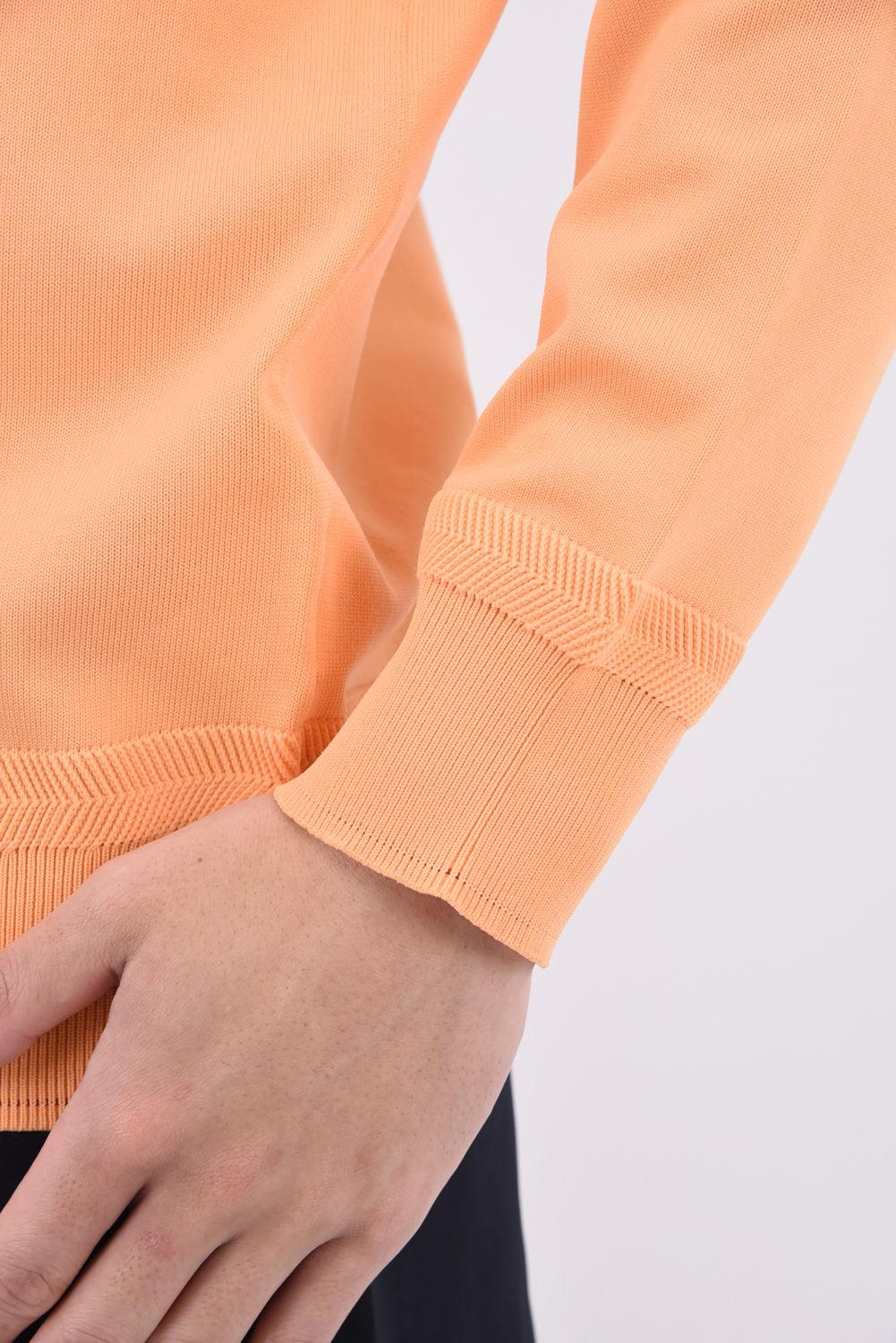 MENS WR BI-CLR CREWNECK KNIT  / バイカラー ロゴ クルーネック ニット (オレンジ)