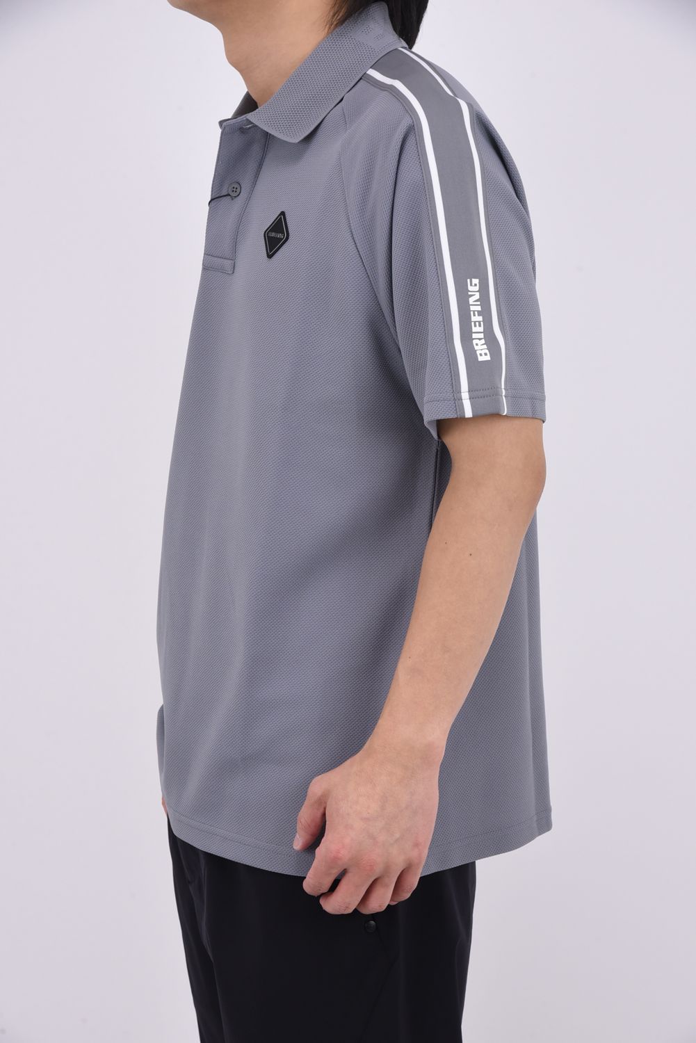 【26SS】 MEN'S LINE POLO RF / カノコ生地 ラインロゴテープ リラックスフィット ポロシャツ (グレー)