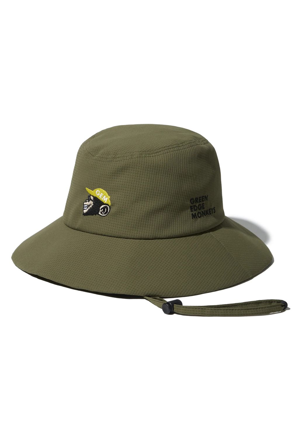 【26SS】 BUCKET HAT / モンキー刺繍ワッペン バケットハット (カーキ)