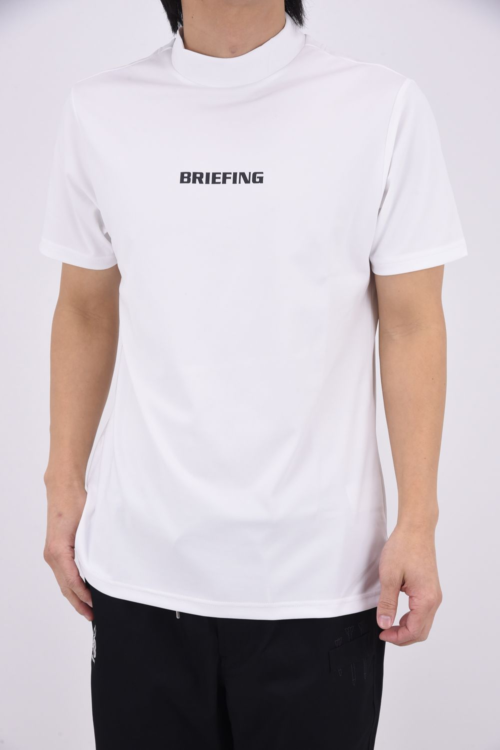 【26SS】 MEN'S TOUR HIGHNECK / ベーシック ブランドロゴ モックネックTシャツ (ホワイト)