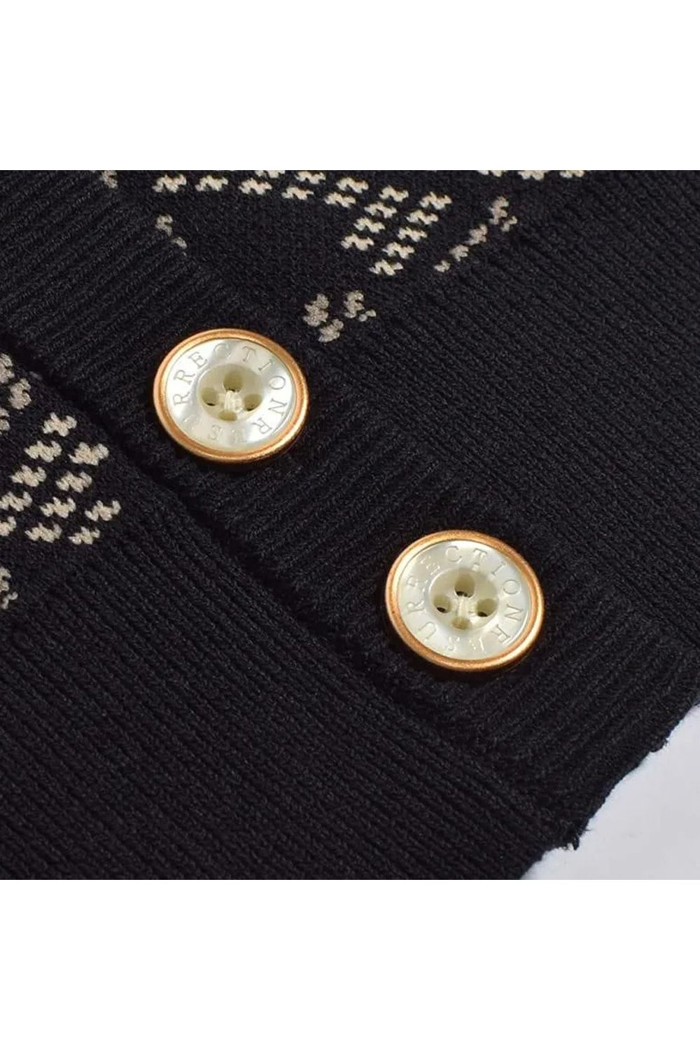 【25AW】【レディース】 GM JACQUARD KNIT CARDIGAN / GMジャガード ニットカーディガン (ブラック)*