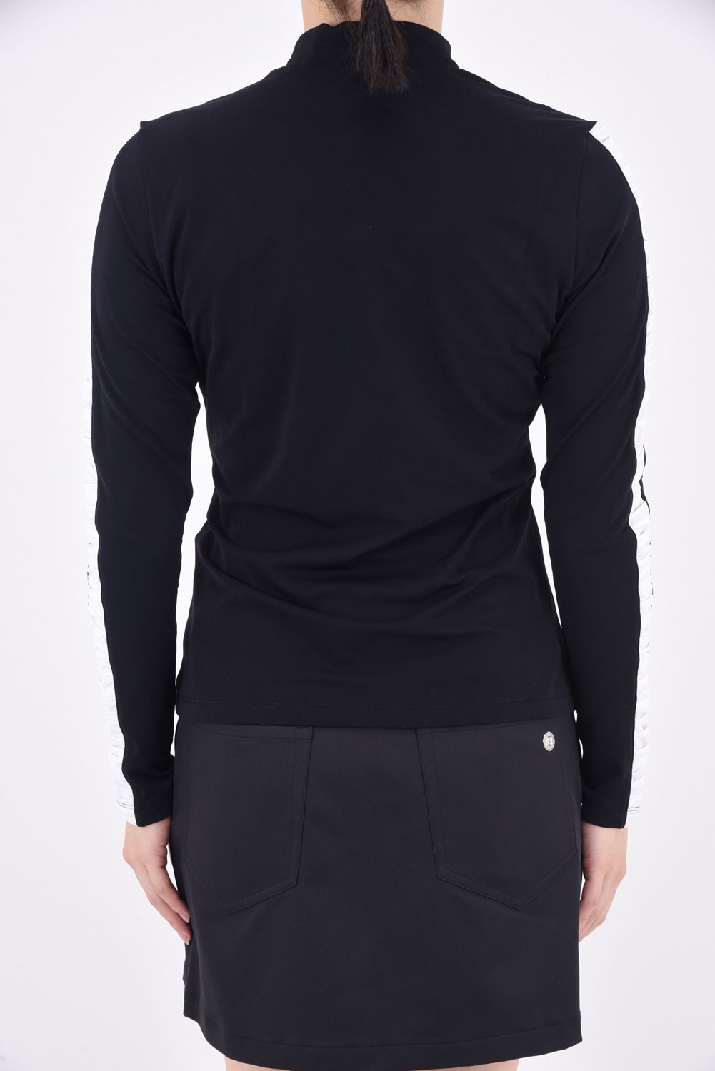 【レディース】 CARVICO STRETCH MOCK NECK SHIRTS / マイクロフリース ロングスリーブ モックネックTシャツ ブラック*