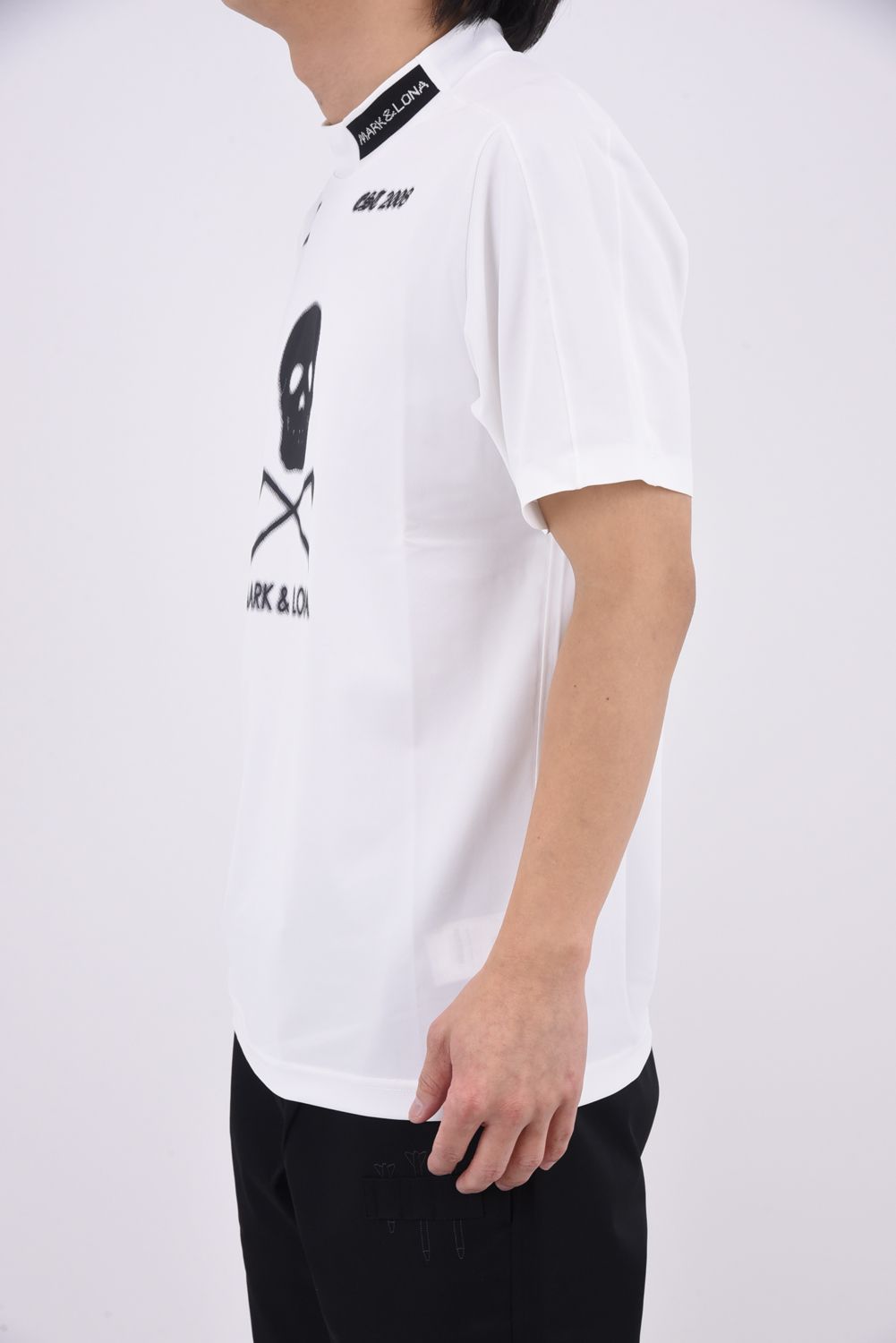 【26SS】 ICON SKULL STRETCH NYLON PIQUÉ MOCK / ナイロンカノコ アイアンスカルプリント モックネックTシャツ (ホワイト)