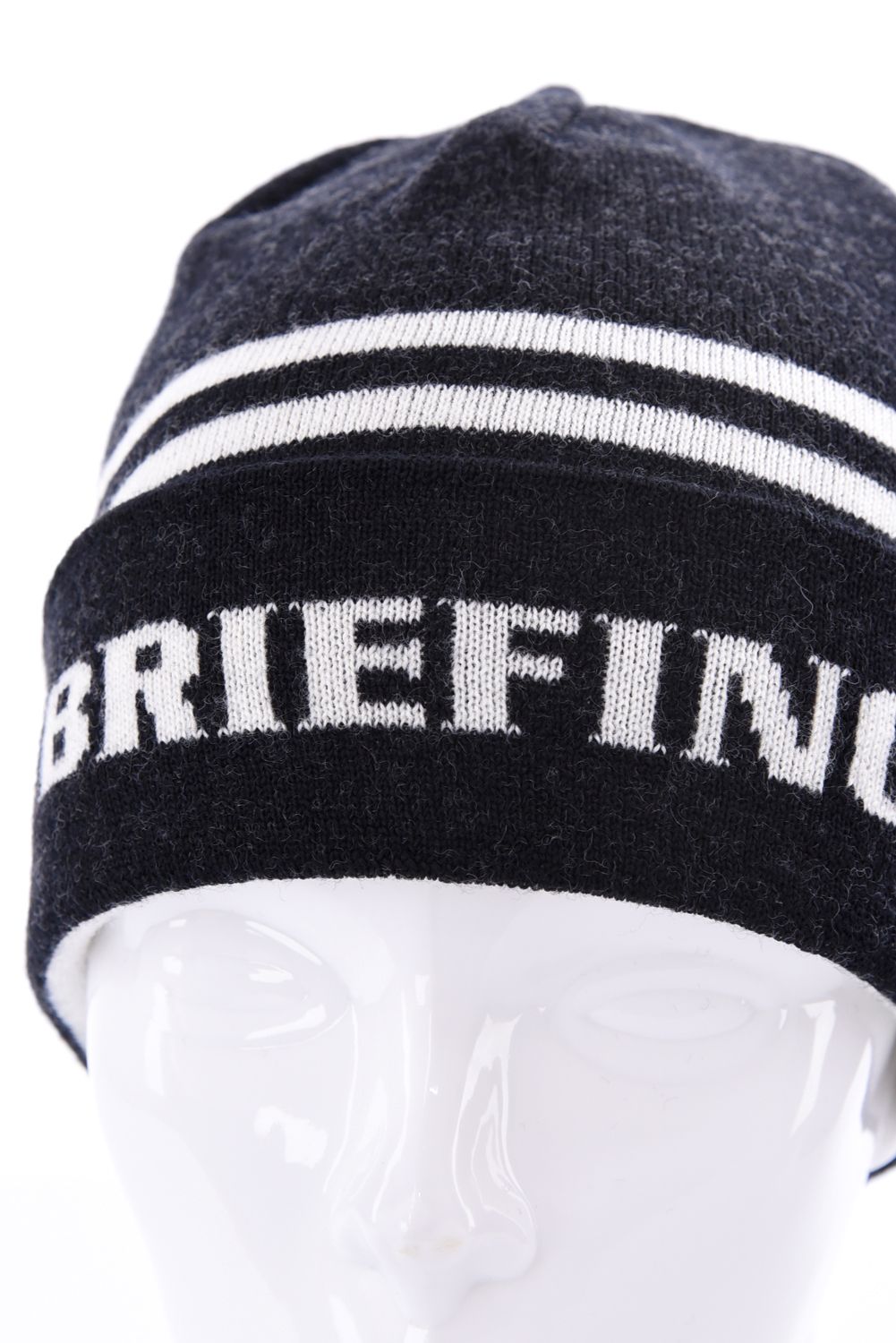 【26AW】 MEN’S WR WOOL KNIT DOUBLE LINE LOGO BEANIE / ブランドロゴ ダブルライン ニットビーニー (ブラック)