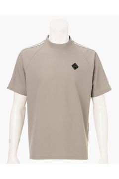 【26SS】 MEN'S LINE HIGHNECK RF / カノコ生地 ラインロゴテープ リラックスフィット モックネックTシャツ (ライトブラウン)