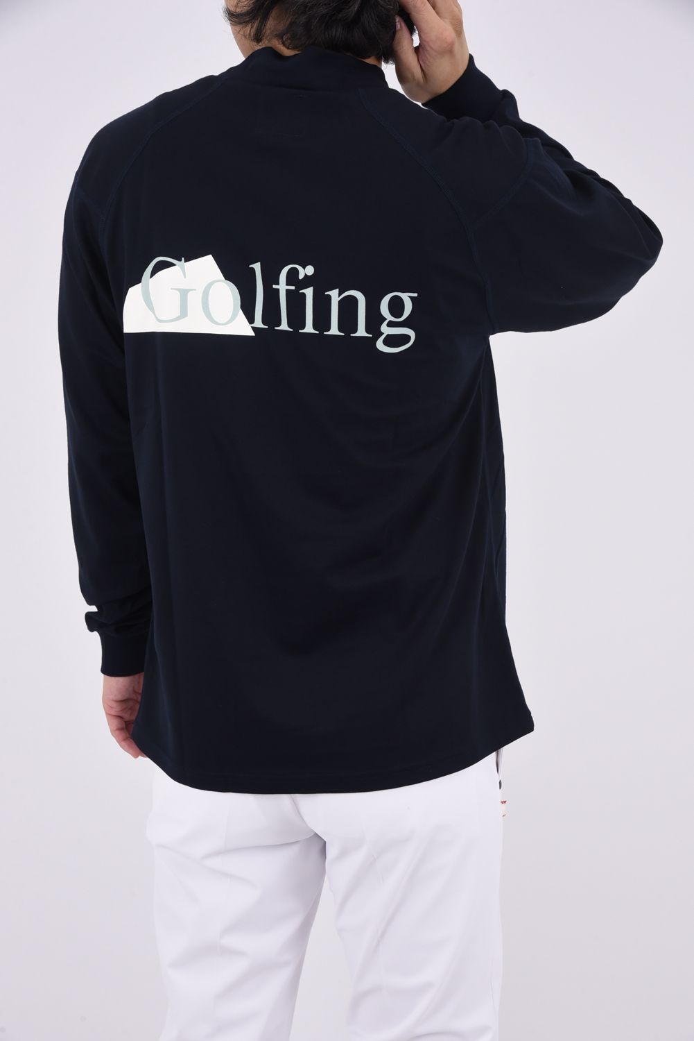 Kēhaupaʻa ICEPACK Mockneck L/S (Golfing) / ゴルフィング プリント ロングスリーブ モックネックシャツ (ネイビー)