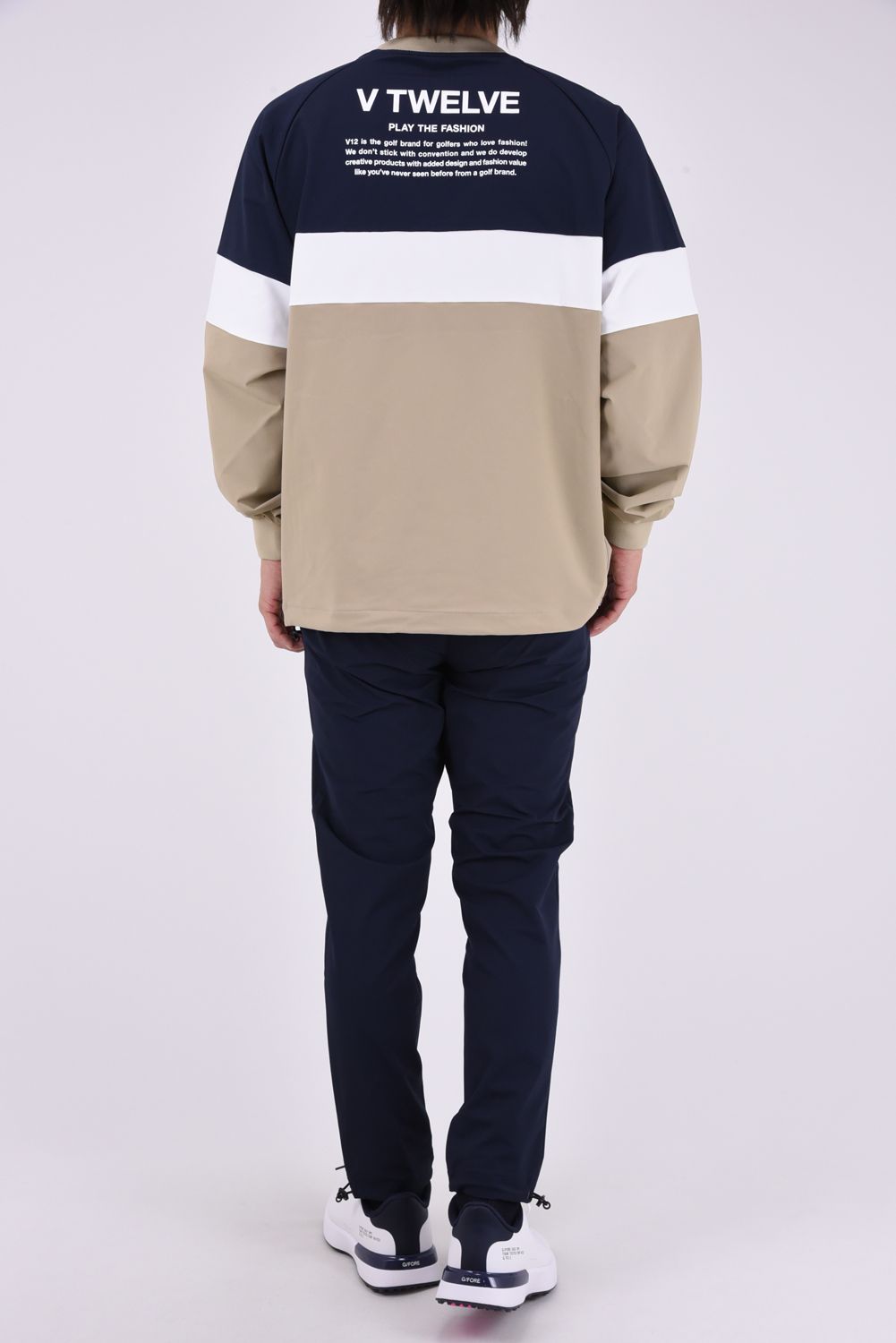 【26AW】 WB SWITCH JKT / ツートーン ブランドロゴ ナイロンジャケット (ネイビー)